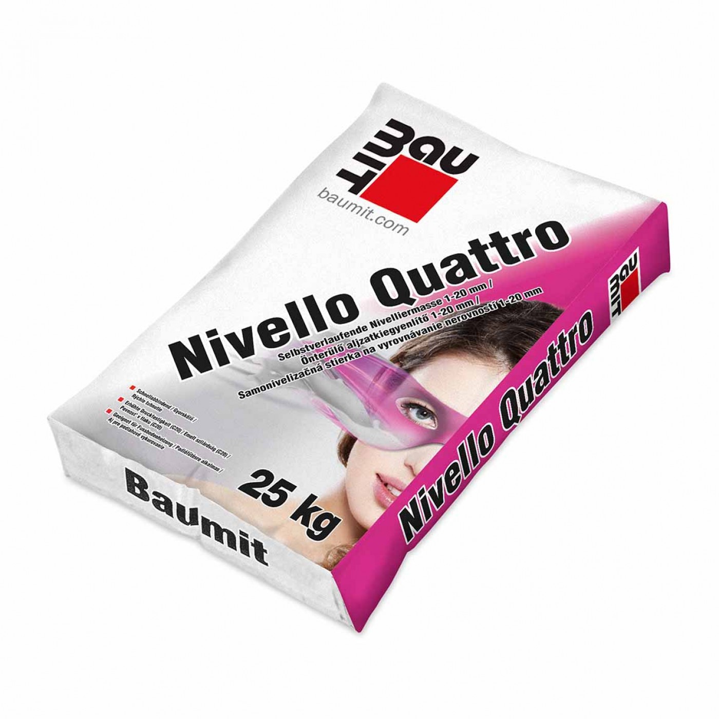 A Baumit Nivello Quattro aljzatkiegyenlítő olyan beltéri, por alakú anyag, amelyet vízzel kell bekeverni, majd a megfelelően előkészített padlóra kiönteni. Kiváló folyékonysága miatt nem kell hosszasan „vakolgatni”: az anyag szépen szétterül, és sima, homogén alapot képez a következő munkafázishoz.